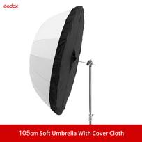 UB-105D 105 cm baltas parabolinis atspindintis skaidrus skėtis studijos šviesos skėtis su juodo sidabro difuzoriaus dangteliu juoda