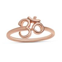 Rose Gold Tone Om Sign Ring 925 Sterling Silver Vintage Rings Gift For Valentine's Day 5 rožinio aukso spalvos