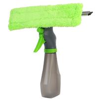 Glass Scraping Wiper 3 in 1 Microfiber Cloth Pad Kit Water Spray Window Cleaner Spray Scraper Brush žalia