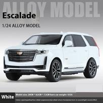 1/24 mastelio Cadillac Escalade SUV lydinio automobilis lieto metalo modelis kolekcinis hobio modelis ornamentai dovana draugui berniukui eksponavimo ornamentas C394 balta