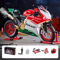1/9 mastelio Ducati 1199 Panigale R lydinio motociklo liejimo modelis, tinkamas dažyti purškikliu, dinamiškas, su garsu ir šviesa, kolekcinė puošmena, berniukų dovana