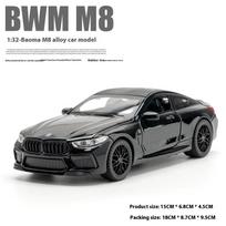 1/32 Scale BMW M8 Alloy Car Model, Sound & Light, Spring-back Action, Kids' Playroom Toy & Collector's Item juoda