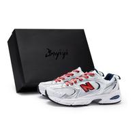 New Balance NB 530 amortizuojantys neslystantys kvėpuojantys žemi bėgimo bateliai Unisex Balti Sidabriniai Raudoni MR530SG(Team80-S-BOX) 36