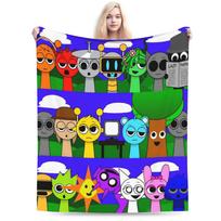 Sprunki Beats Horror Music Box Blanket  Plush Funny Warm Throw Blankets for Home Restaurant SpringAutumn 100x125cm (40x50inch)