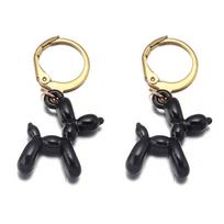 2026 New Cute Golden Balloon Dog Puppy Dangle Earrings For Women Cartoon Drop Dangle Hoop Earring Set Aesthetic Ear Jewelry