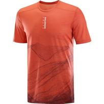Salomon S/Lab Ultra Aop Round Neck Pullover Comfortable Short Sleeve T-Shirt Men Tops Dark-Yellow-Brown Chocolate C24497 L