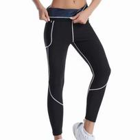 Women Thermal Sauna Sweat Pants Slimming Body Shaper High Elastic Fitness Trousers S tamsiai mėlyna spalva