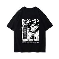 Winter and Autumn Chainsaw T-shirt Bomb Devil Reze Merchandise Short Sleeve Anime Japanese Style Black T-shirt Clothing S įvairiaspalvis