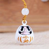 Creative Japanese Daruma Pendant Fully Enclosed Water Sound Bells Strap Car Key Bag Pray Pendant Keychains Phone Pendant balta