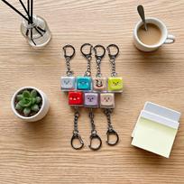 7pcs BTS Keycap Keychain, Cute Keyboard Accessory with Cute Character Faces, ARMY Fans Collectible 7pcs