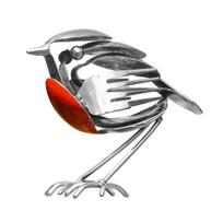 Handmade Bird Statue, Rustic Scrap Metal Bird Sculpture, Recycled Fork Spoon Figurine, Vintage Animal Outdoor Decoration for Farmhouse, Garden, Yard A