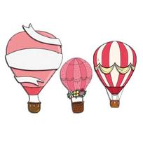 3 Pcs Hot Air Balloon Wall Decor Boho Wooden Nursery Wall Art Vintage Pink White Wall Sculpture for Living Room Bedroom Playroom A