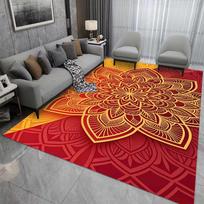 Mandala Pattern Carpet Mat Rug Bohemian Style Vibrant Colors Symmetrical Design Durable Home Decoration Living Room Floor Mat 40x60cm