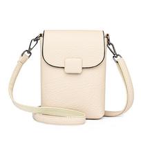 New Fashi Simple Casual Shoulder Messenger Bags, Women's Portable Mobile Phe Bags, Vertical Coin Key Bank Card Shoulder Bag smėlis