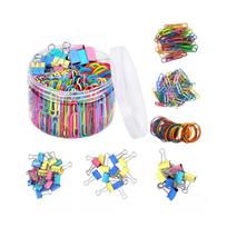240pcs Office Supplies Set Including Paper Clips Binder Clips Rubber Bands and Push Pins for Document Organization and Home Office Use One Size