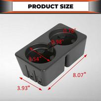 For GMC Yukon 2007-2014 Car Dual Cup Holder Insert Drink Cup Holder Bracket Black Replacement 19154712 juoda