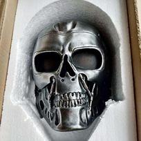 Horror Halloween Mask Skull Face Covering For Costume Parties And Haunted House Decor Silver Mask