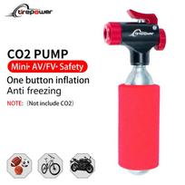 Ctrepower Portable Bicycle Air CO2 Pump Tire Inflator For Schrader & Presta Adapter MTB Road Bike Aluminum Alloy Automatic Pump CO2-A10-Black