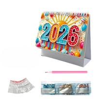 2026 Diamond Painting Desk Calendar Spiral Bound Standing Organizer with DIY Rhinestone Art Kit and Accessories for Office Home One Size balta