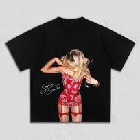 Sabrina Carpenter Graphic T Shirt for Men Women Retro Pop Star Tour Merch Streetwear Cotton Oversized Tee L