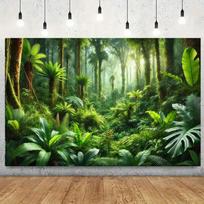2D Lush Forest Wall Tapestry - Natural Rainforest Scenery Backdrop for Aesthetic Room Decoration 47.2x31.5inch/120*80cm