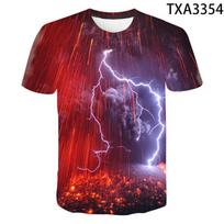 Fashion Summer Thunderbolt T Shirt Men Women Children Lightning Flash 3D Print T-shirt Boy Girl Kids Short Slevee Tops Cool Tee S