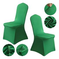 Hotel All-Season Elastic Chair Cover European Style Universal Slipcover for Dining Wedding Events M90x45cm žalia