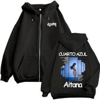 Singer Aitana CUARTO AZUL Album Graphic Zipper Hoodie Men Women Fashion Oversized Zip Up Jacket Zip Up Sweatshirt S