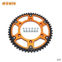 OTOM 51T 52T Rear Chain Sprocket 520 Chain Chainwheel Brake Disc Drum Plate For KTM EXC HUSQVARNA GASGAS Motorcycle Accessories