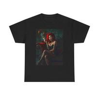 Sexy Redhead Goth Girl T-Shirt Tattooed Pinup Vamp Tee Rockabilly & Alt Fashion 3XL