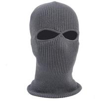 Balaclava Collar Hat 2 Holes Knitted Hats Women Winter Cap Full Face Cover Men Beanies Hat pilka