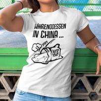 Meanwhile In China Sack Rice Fallen Sayings Fun Funny Women's T-Shirt Mens Womens Tees Top XL