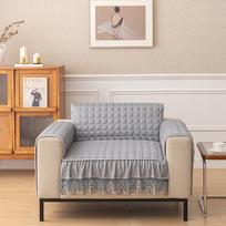 Quilted Anti-wear Recliner Sofa Cover for Dogs Pets Kids Anti-Slip Couch Cushion Slipcover Armchair Furniture Protector Washable 55*160 tamsiai pilka spalva