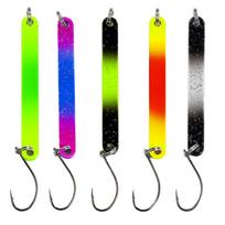 5 vienetų žvejybos šaukštai masalai Dvipusiai metaliniai blizgučiai Žvejybos masalai Upėtakio Walleye Salmon-Pike žvejybos reikmenys