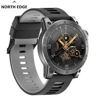 NORTH EDGE GPS laikrodžiai Vyriški sportiniai išmanieji laikrodžiai HD AMOLED ekranas 50M ATM Aukščiamačio barometro kompasas vyrams juoda