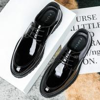 2025 Men's Business Leather Shoes Premium Leather Men's Shoes Patent Leather British Style Top Layer Cowhide Derby Shoes Commuter 38