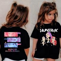 Cute Kpop Demon Hunters Child Short Sleeve Kpop Demon Hunters Tee Harajuku Casual Fashion Cotton Tee Top Cosplay Clothing Top 100