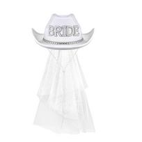 Elegant Veil Bride Hat with Encrusted Rhinestones for Wedding Engagement Party balta