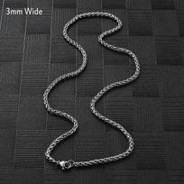Men's Stainless Steel Necklace Link Wheat Chain Braided for Women Waterproof Neck Jewelry Accessories Choker Christmas Gifts 14 inches  36cm