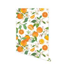 Peel And Stick Removable Wall Cover Oranges Kitchen Decor Summer Fruit Orange Blossoms Citrus Print Self-Adhesive Wall Cover 3mx45cm