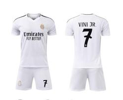 24-25 Royal M Home Court White No. 7 Club Football Jersey Children'S Clothing Children'S Adult Set Size 14-3Xl 14 yards/90