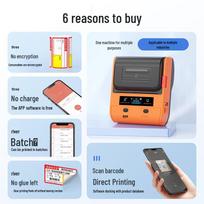 Detong DP30S Portable Bluetooth Thermal Label Printer for Barcodes and Stickers Black + 1 roll price label paper