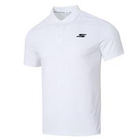 Skechers Basic Sports Series Logo Design Comfortable Breathable Short Sleeve Polo Shirt Men tops Bright-White P122M053-0019 M