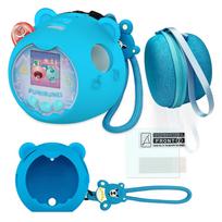 Hard Suitcase and Silica Gel Cover for Takara with Strap and Screen Protector Tomy's Punirunz, (Blue) mėlyna
