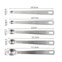 5pcs/Set Measuring Spoon Stainless Steel Coffee Seasoning Multiple Size Spoon