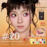 CHEERYEP 16 spalvų akių šešėlių paletė, riboto leidimo, vaikų dienai, naujos temos #20 Fejerverkai ir #21 Žarijos 20 Fireworks brown