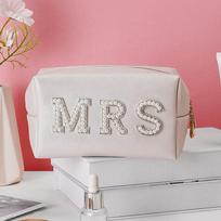 Bride To Be Pearl Makeup Bag Toiletry Pouch Sparkling Pearl Design Hen Party Bachelorette Wedding Gift Decor Supply as the picture