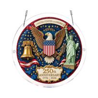 Acrylic Suncatcher Window Hanging Ornament Patriotic Eagle Liberty Bell Statue of Liberty 250th Anniversary Decoration 1776-2026 One Size juoda