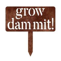 Grow Funny Metal Sign, Vintage Decorative Plaque Stake Sign, Herbs Fruits Flowers Vegetables Garden Accessory, Gifts for Women, Men, Mom, Gardeners 1pc