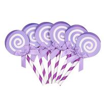 36Pcs Cake Decoration Toppers Lollipop Dessert Table Creative Funny Birthday Wedding Picks Lollipop Cake Topper violetinė